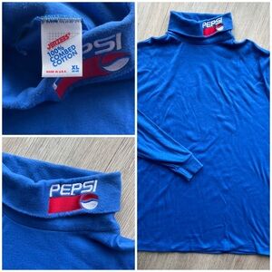 Vintage Pepsi Turtleneck JERZEES Tag Made USA XL Men’s Embroidered Logo
